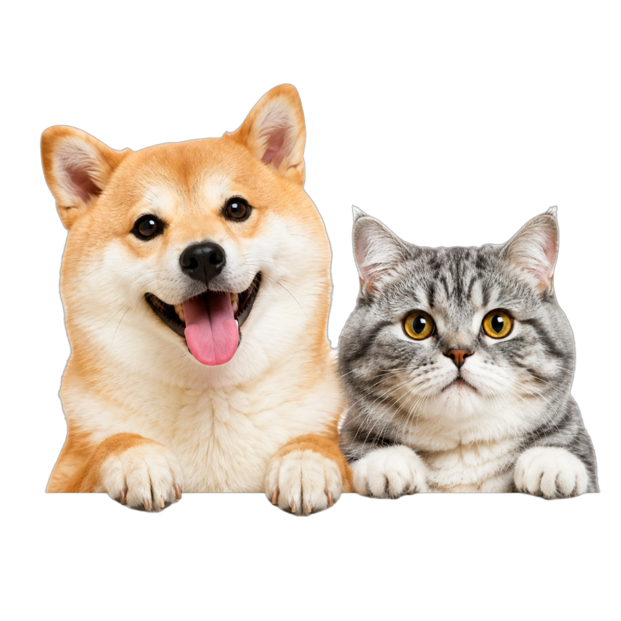 柴犬和英短猫